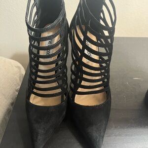Steve Madden Black Caged Prowler Heels
